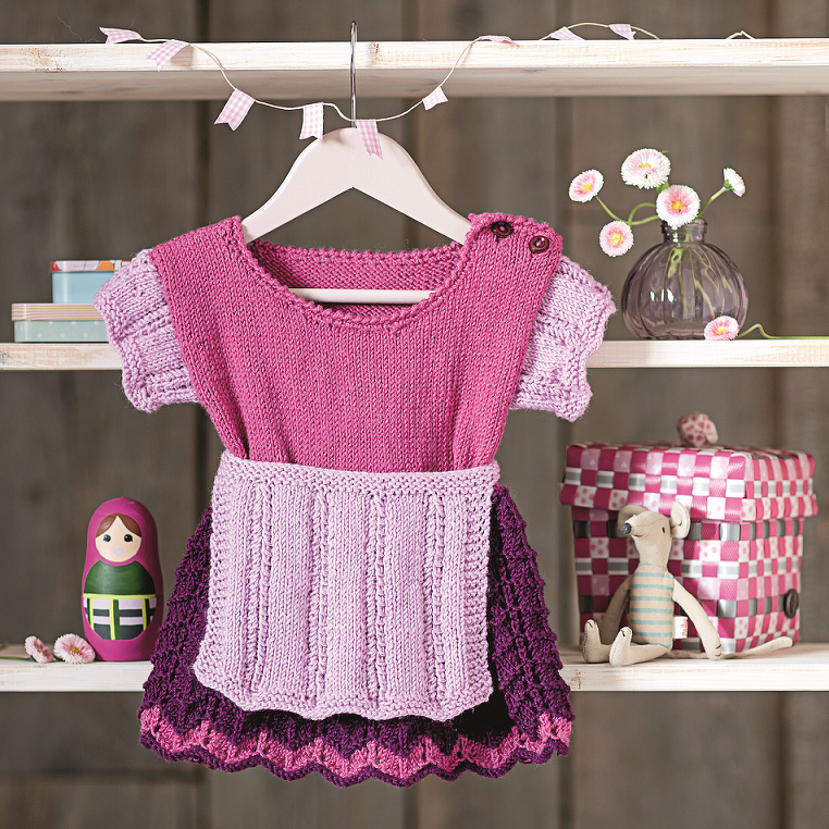 Baby-Trachten-Set "Sissi" Dirndl in Rosa-Tönen Strickanleitung // PDF - Bild 2