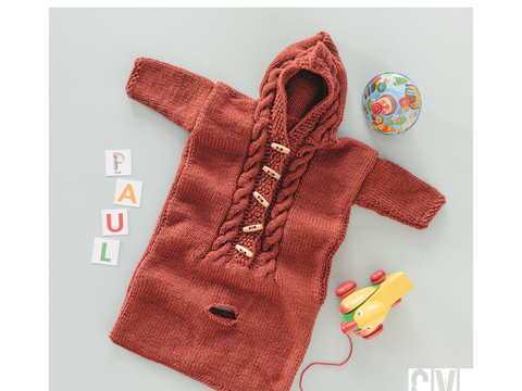 Baby-Strampelsack "Paulchen" in Rot Strickanleitung // PDF