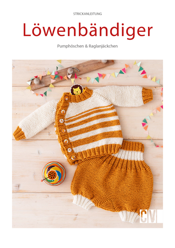 Baby-Set mit Pumphöschen und Raglanjäckchen senfgelb Strickanleitung // PDF
