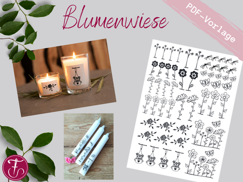 Vorlage für Kerzentattoo pdf Kerzensticker für Wasserschiebefolie