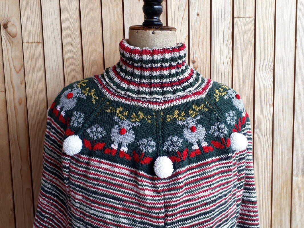 Strickanleitung Poncho "Merry Christmas" - Bild 2