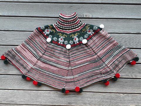 Strickanleitung Poncho "Merry Christmas"