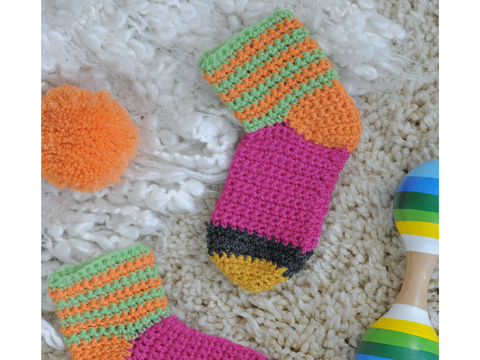 Häkelsocken "Austin" Kunterbunte Kinder Ringelsocken Häkelanleitung // PDF