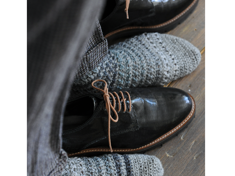 Häkelsocken "Frankfurt" gemustert in Grau-Tönen Häkelanleitung // PDF