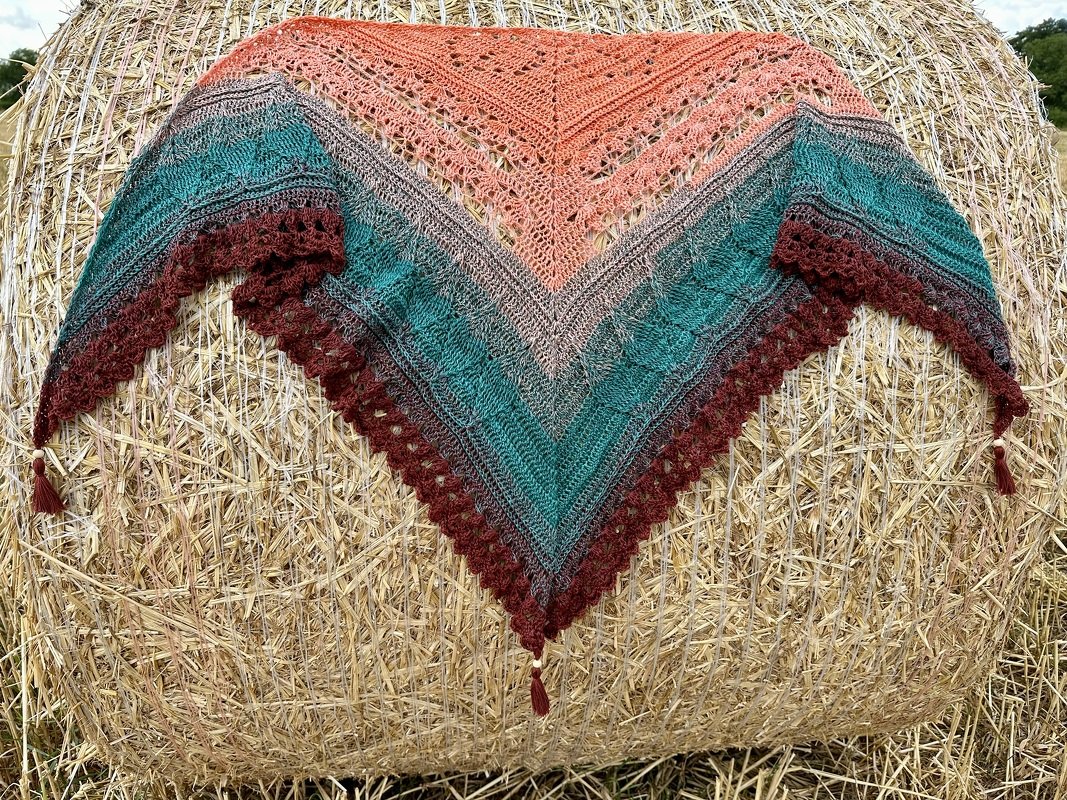 Häkelanleitung Dreieckstuch "Blätterrauschen" - Bild 8