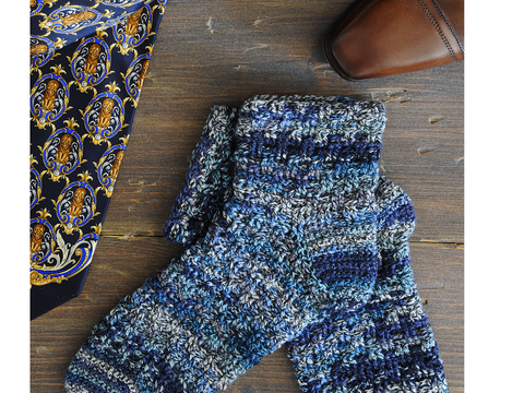 Häkelsocken "New York" Blau melierte Socken Häkelanleitung // PDF