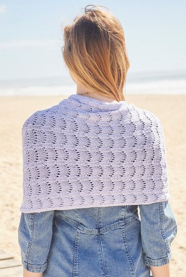 Stola/Tuch mit Ajourmuster in Flieder