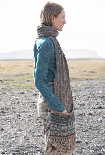 Schal mit Jacquardblenden