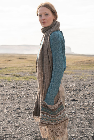 Schal mit Jacquardblenden