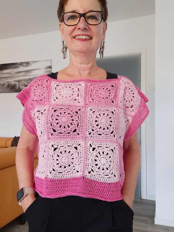 Häkelanleitung Sommerpulli / Granny Square Pulli / Westover