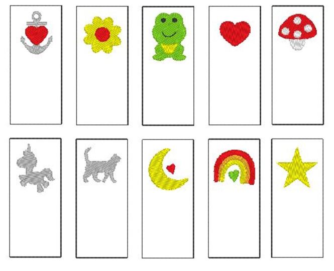 Stickdatei - Label einzeln 20 Motive 2 Größen