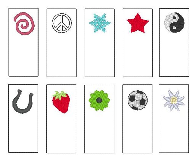 Stickdatei - Label einzeln 20 Motive 2 Größen