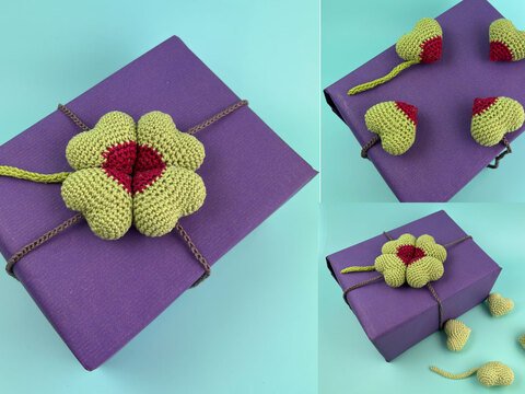 kreatives Geschenkband, Glücksbringer Magnet Kleeblatt