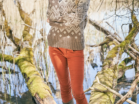 Rollkragenpulli im Jacquardmuster