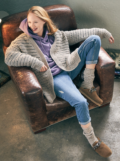 Gemütlicher Cardigan mit Querrippen
