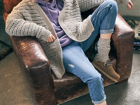 Gemütlicher Cardigan mit Querrippen