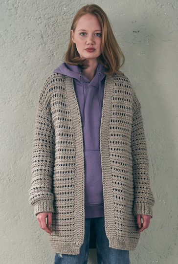 Gemütlicher Cardigan mit Querrippen