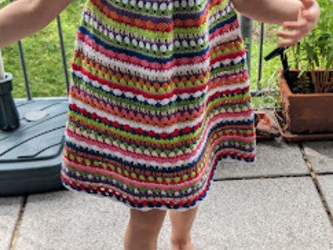 Kinderkleid bunt * 3 Größen * Häkelanleitung