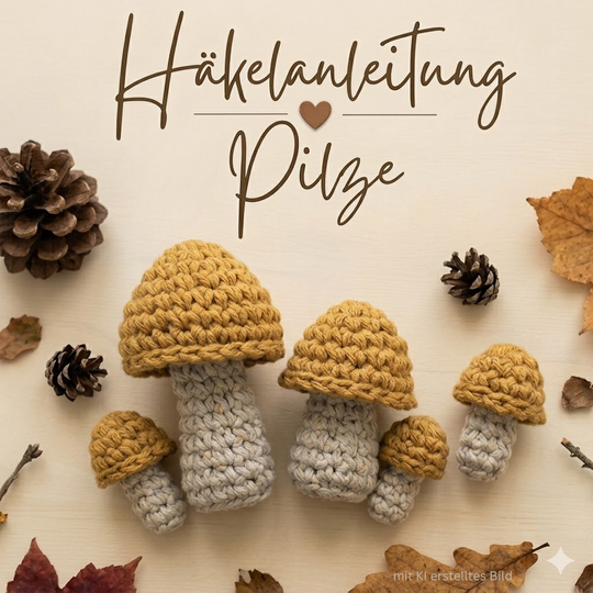 Häkelanleitung Pilze Herbstdeko Deutsch