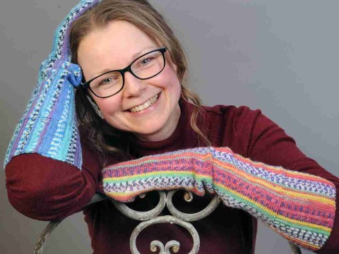 quergestrickte Socken in glatt rechts Größe 38 bis 39
