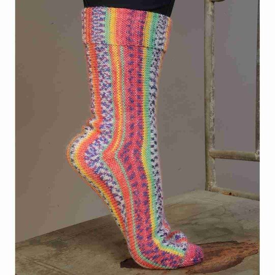 quergestrickte Socken in glatt rechts Größe 42 bis 43