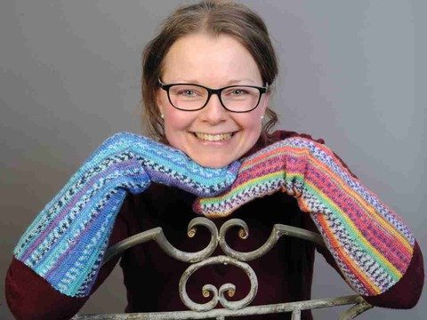 quergestrickte Socken in glatt rechts Größe 44 bis 45