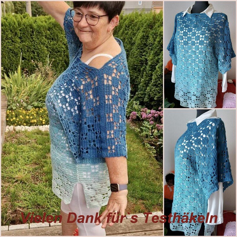 Leichter Kurzarm-Pullover - Häkelanleitung PDF - Bild 3
