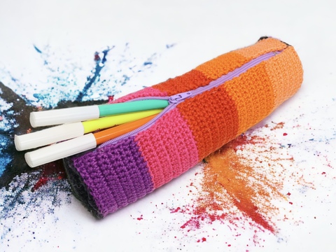 Federmappe/Stiftebox - Häkelanleitung