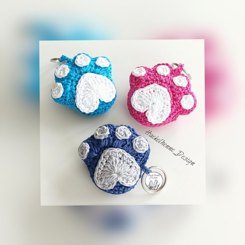 Häkelanleitung "Hundepfötchen" Taschenbaumler &amp; Applikation