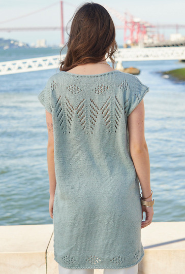 Minikleid mit Ajourmuster und glatt rechts in Mintgrün