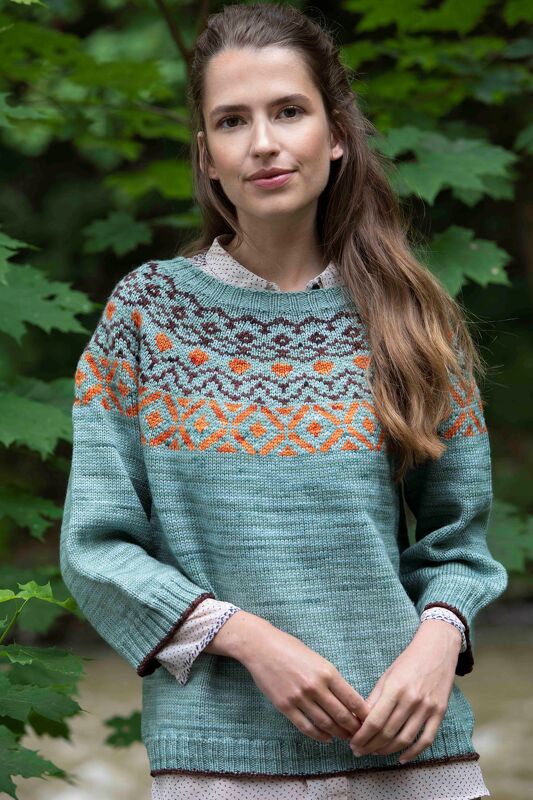 Strickpullover "Salvia" Grün mit Dreiviertel-Ärmeln Strickanleitung // PDF - Bild 4