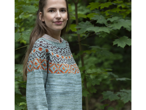 Strickpullover &quot;Salvia&quot; Grün mit Dreiviertel-Ärmeln Strickanleitung // PDF