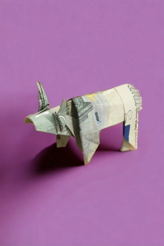 Origami Geldschein Kuh (***)