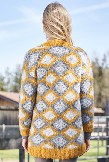 Aufsehen erregende Rautenmuster-Jacke