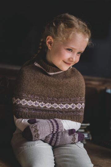 Kinder Strickset mit Mini-Cape und Fäustlingen Strickanleitung // PDF