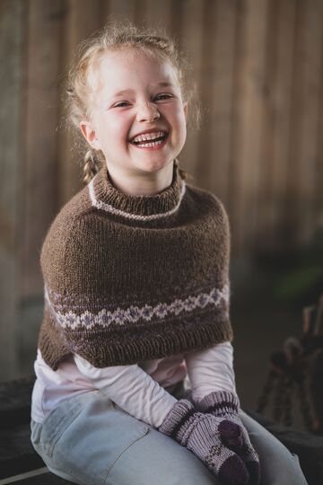 Kinder Strickset mit Mini-Cape und Fäustlingen Strickanleitung // PDF