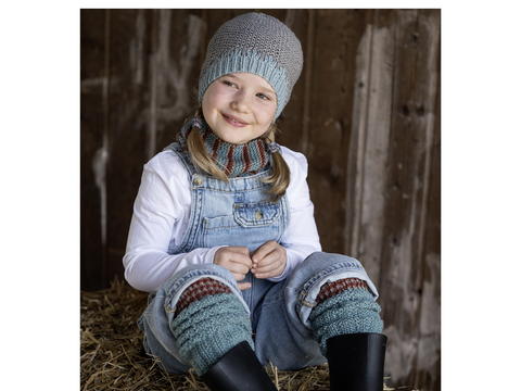 Kinder Strickset mit Stulpen, Loop-Schal und Mütze Strickanleitung // PDF