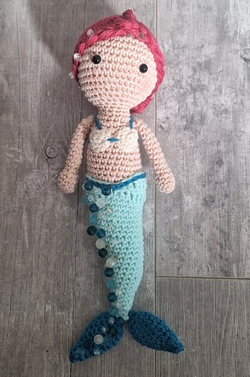 Meerjungfrauen-Mobile häkeln – fünf Meerestiere, ca. 100 cm (DE & EN)