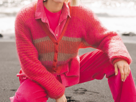 Jacke mit zweifarbigem Patentmuster