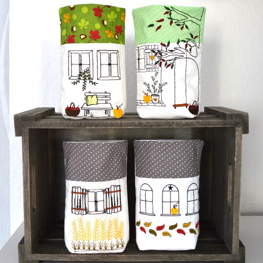 Lichterbeutel Herbst Häuser Haus Garten