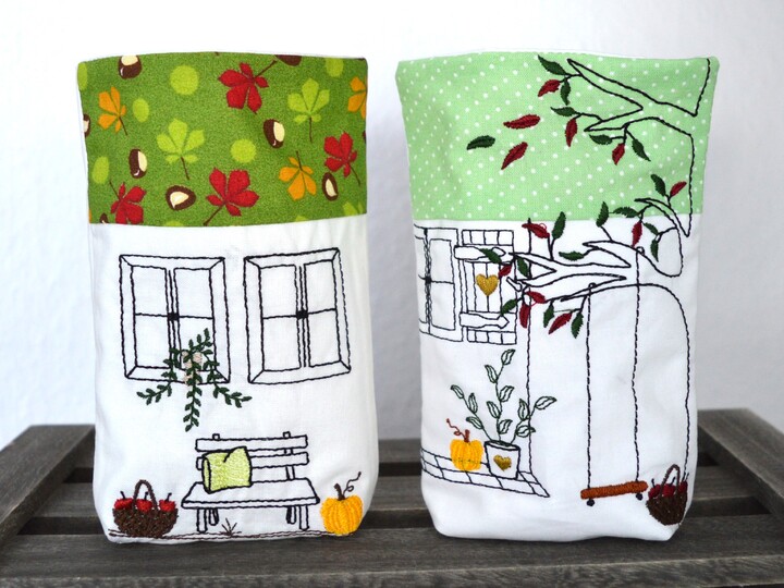 Lichterbeutel Herbst Häuser Haus Garten