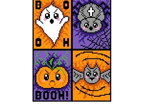 Häkelmuster * SPOOKY HALLOWEEN * Grafik für Fm Decke