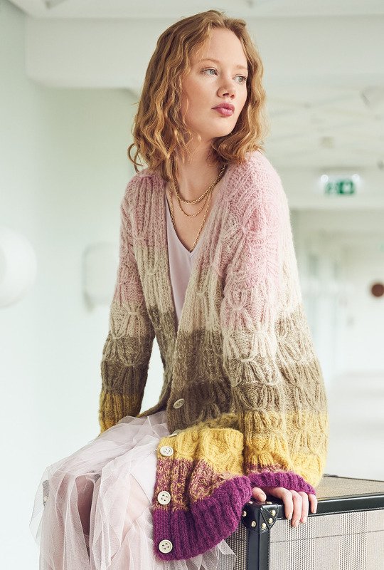 Gestreifte Longjacke im Wickelmuster - Bild 6