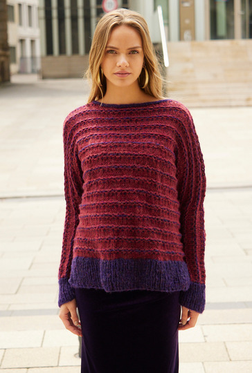 Pulli mit Fledermausärmeln in Rot und Violett
