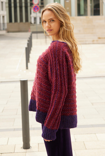 Pulli mit Fledermausärmeln in Rot und Violett