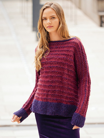 Pulli mit Fledermausärmeln in Rot und Violett