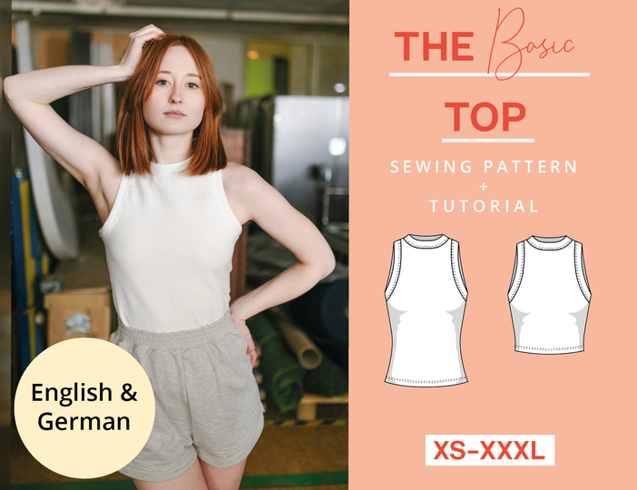 Tank Top Jersey Top Singlet Pattern, Easy Top Sewing, Sewing Beginners
