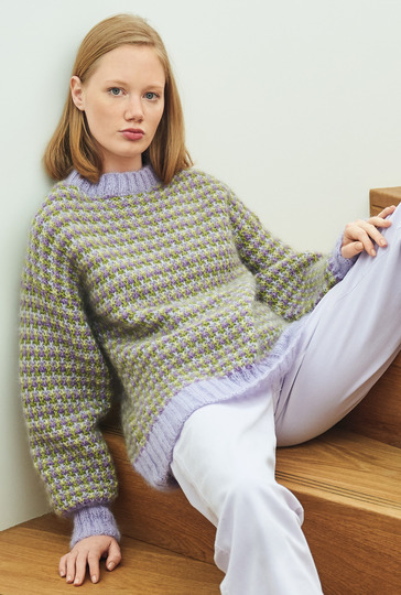 Mohair-Pulli mit Hebemaschen