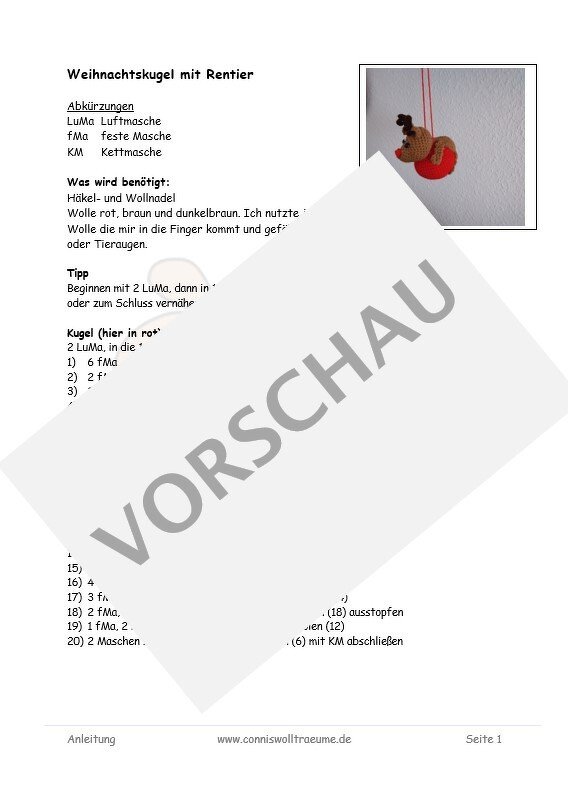 Weihnachtskugel mit Rentier - Bild 6