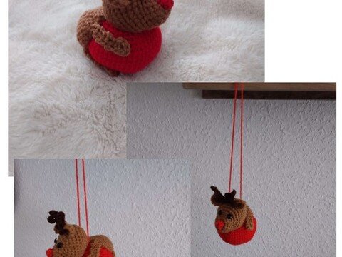 Weihnachtskugel mit Rentier